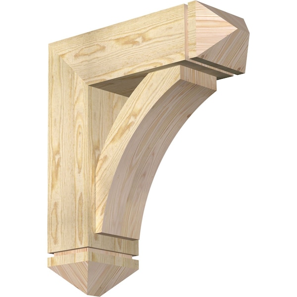 Ekena Millwork Thorton Arts and Crafts Rough Sawn Bracket w/ Offset Brace, Douglas Fir, 8"W x 24"D x 28"H BKT0806X24X28THR03RDF - main